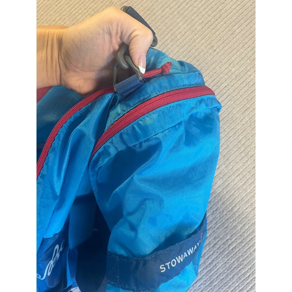 Eddie Bauer Stowaway 40L Duffel Bag Lightweight Blue Packable Travel Gym Bag